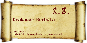Krakauer Borbála névjegykártya